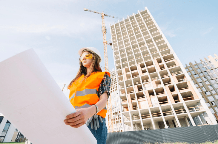 women working on the construction site